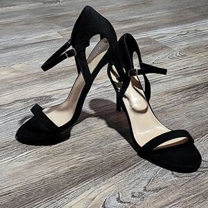 Black Suede Fab Sandal High Heel Dress Shoes Size 8